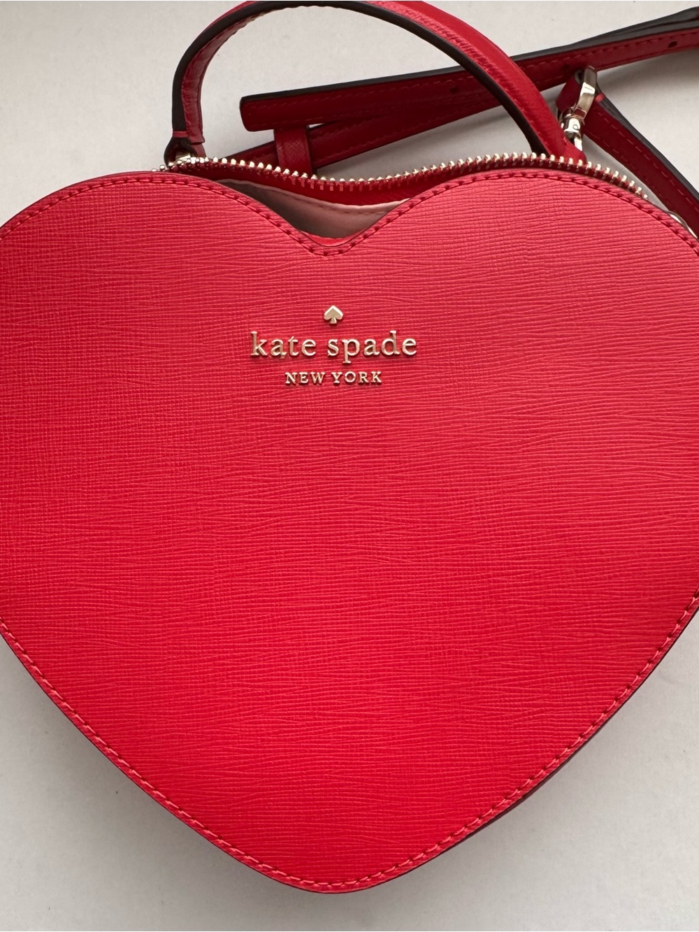 kate spade red heart-shaped crossbody